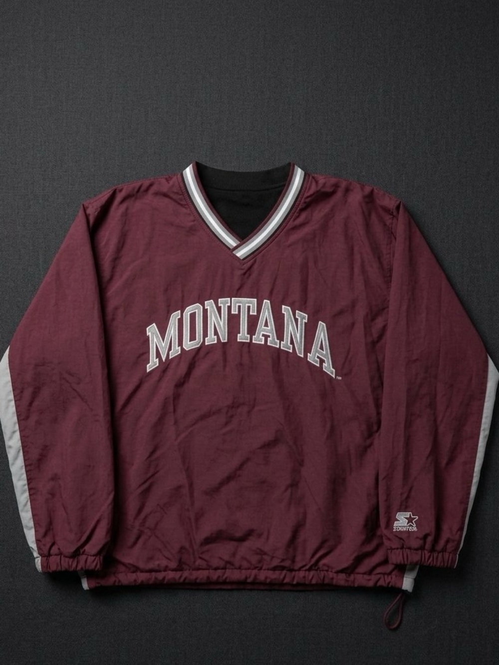 Vintage Montana Grizzlies Reversible Jacket Men XXL Maroon V-Neck Pullover